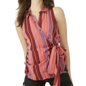 Free People Mackenzie Wrap Top S
